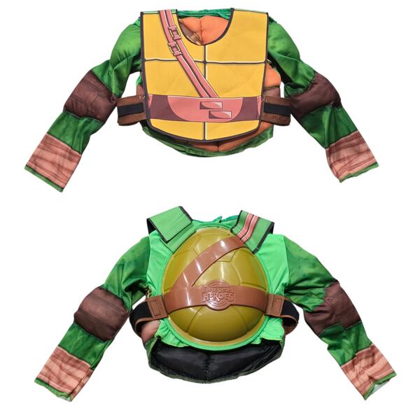 Teenage Mutant Ninja Turtles Michelangelo Padded Top Halloween Costume & Shell - Picture 1 of 12